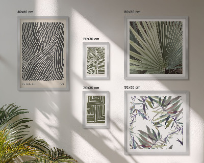 Set of 5 wall art pieces Minimalist plant patterns
