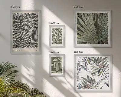 Minimalist plant patterns wall art set of 5 pieces
