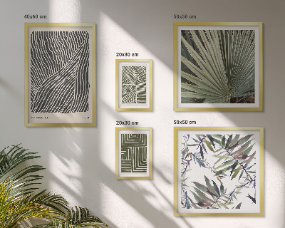 Set of 5 wall art pieces Minimalist plant patterns