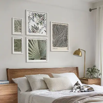 Minimalist plant patterns wall art set of 5 pieces