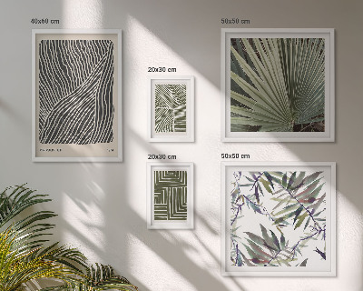 Set of 5 wall art pieces Minimalist plant patterns