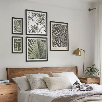 Minimalist plant patterns wall art set of 5 pieces
