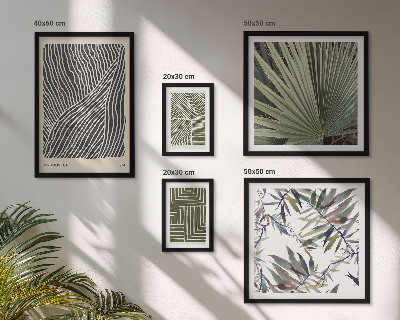 Set of 5 wall art pieces Minimalist plant patterns