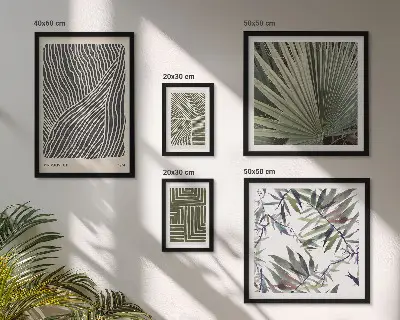 Minimalist plant patterns wall art set of 5 pieces