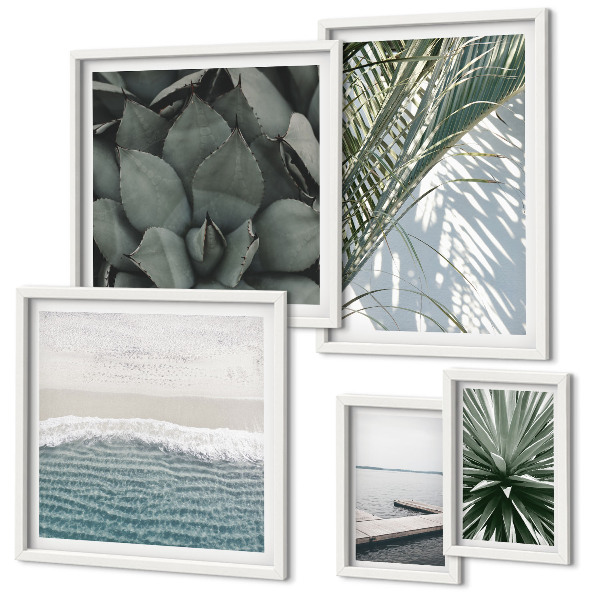 Gallery wall Tropical plants with the sea