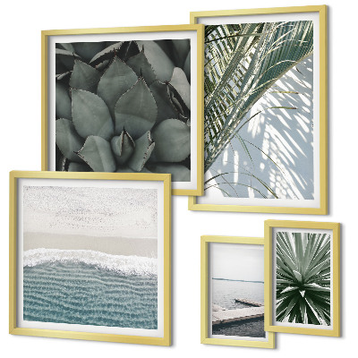 Gallery wall Tropical plants with the sea
