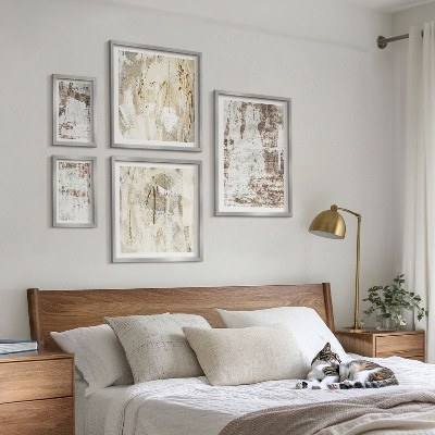 Set of 5 wall art pieces Abstract neutral compositions