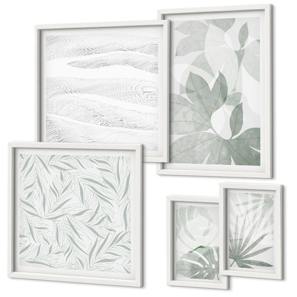 Gallery wall Plant greenery motifs