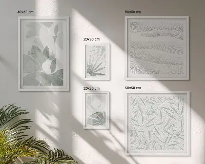 Gallery wall set with plant and greenery motifs