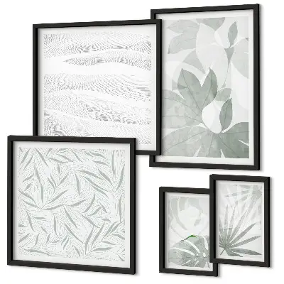 Gallery wall set with plant and greenery motifs