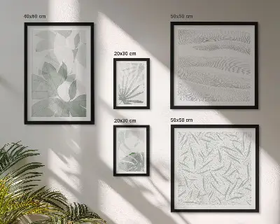 Gallery wall set with plant and greenery motifs