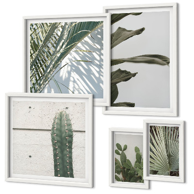 Framed photo set Modern plant accents