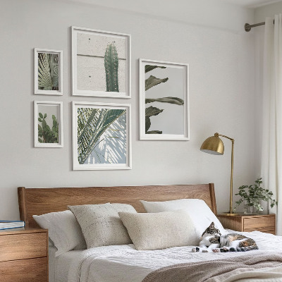 Framed photo set Modern plant accents