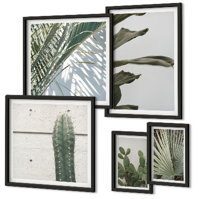 Framed photo set Modern plant accents