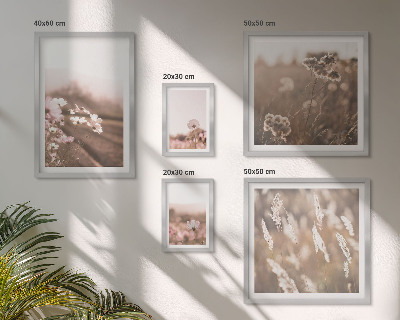 Framed photo set Floral motifs of delicate nature