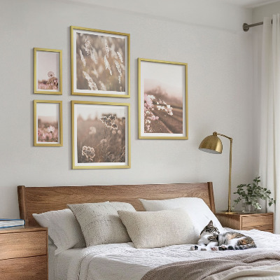 Framed photo set Floral motifs of delicate nature
