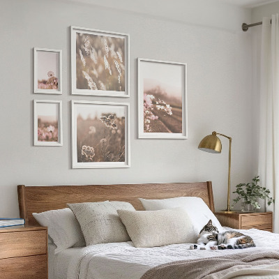 Framed photo set Floral motifs of delicate nature