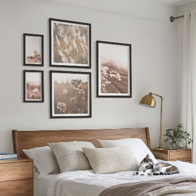 Framed photo set Floral motifs of delicate nature