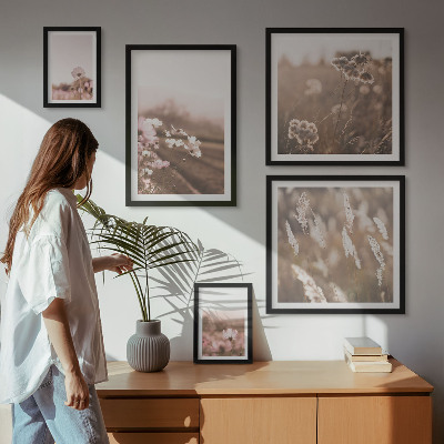 Framed photo set Floral motifs of delicate nature