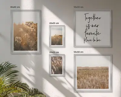 Set of 5 wall art pieces featuring natural floral landscapes and inspirational sayings