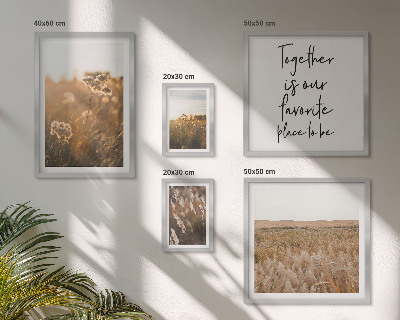 Set of 5 wall art pieces Natural landscapes flowers sayings