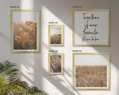 Set of 5 wall art pieces featuring natural floral landscapes and inspirational sayings