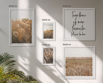 Set of 5 wall art pieces Natural landscapes flowers sayings