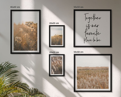 Set of 5 wall art pieces Natural landscapes flowers sayings