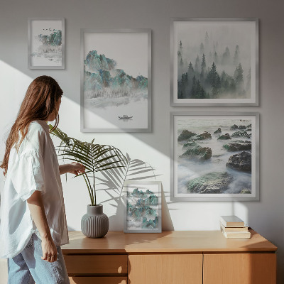 Framed photo set Peaceful landscapes with water