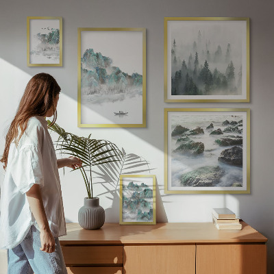 Framed photo set Peaceful landscapes with water