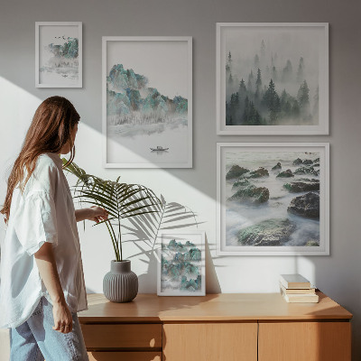 Framed photo set Peaceful landscapes with water
