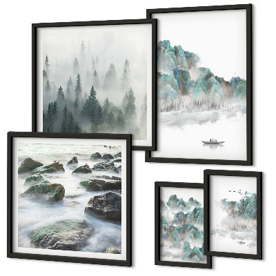 Framed photo set Peaceful landscapes with water