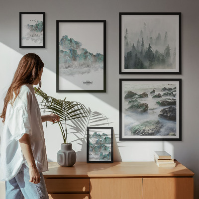 Framed photo set Peaceful landscapes with water