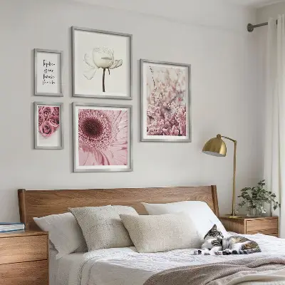 Floral romantic wall art set of 5 pieces