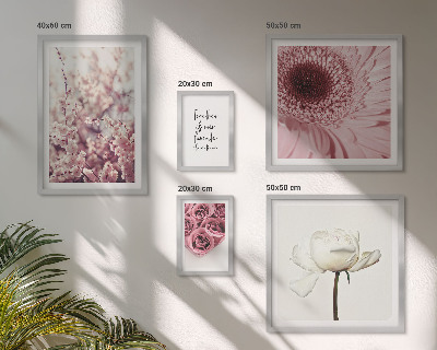 Set of 5 wall art pieces Floral romantic accents