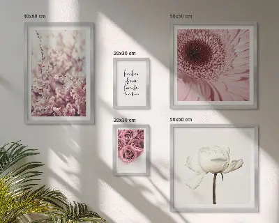 Floral romantic wall art set of 5 pieces