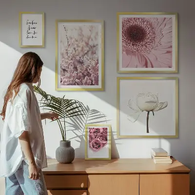 Floral romantic wall art set of 5 pieces