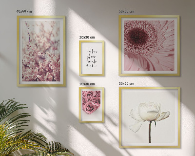 Set of 5 wall art pieces Floral romantic accents