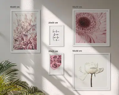 Floral romantic wall art set of 5 pieces
