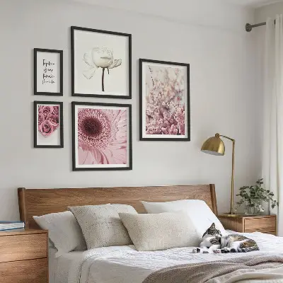 Floral romantic wall art set of 5 pieces