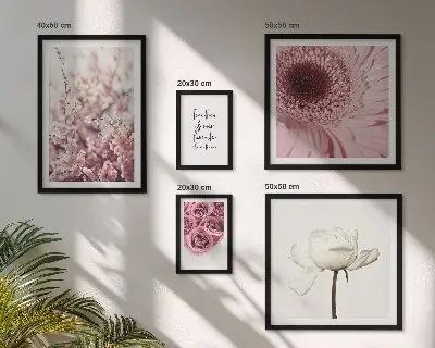 Floral romantic wall art set of 5 pieces