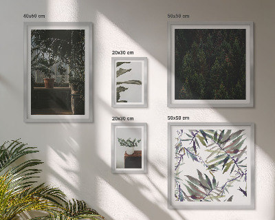 Framed photo set Green oasis plant motifs