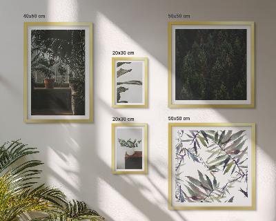 Framed photo set Green oasis plant motifs