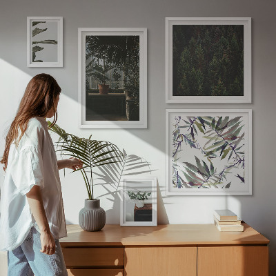 Framed photo set Green oasis plant motifs