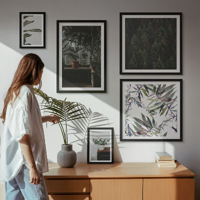 Framed photo set Green oasis plant motifs