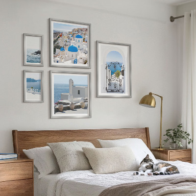 Set of 5 wall art pieces Mediterranean Greece views