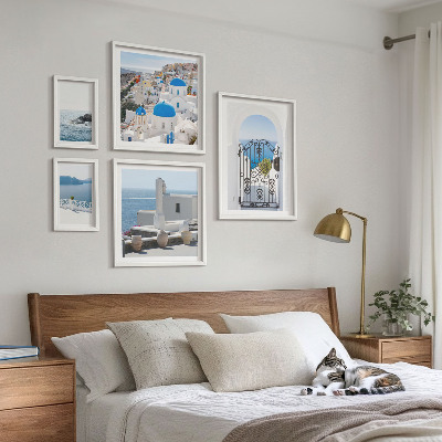 Set of 5 wall art pieces Mediterranean Greece views