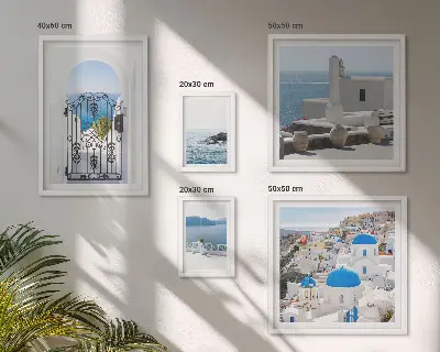 Mediterranean Greece views wall art set of 5 pieces