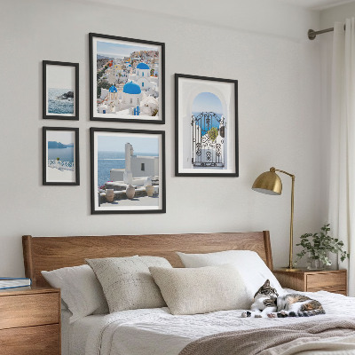 Set of 5 wall art pieces Mediterranean Greece views