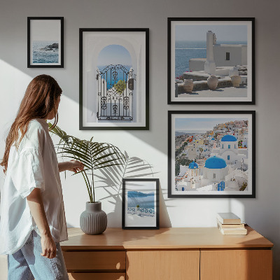 Set of 5 wall art pieces Mediterranean Greece views